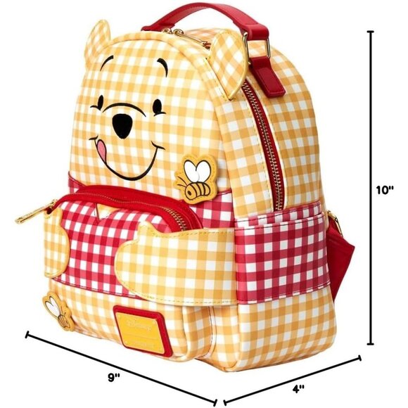 🆕Loungefly Women Disney Winnie The Pooh Gingham Mini Backpack Shoulder Bagpack - Picture 5 of 11